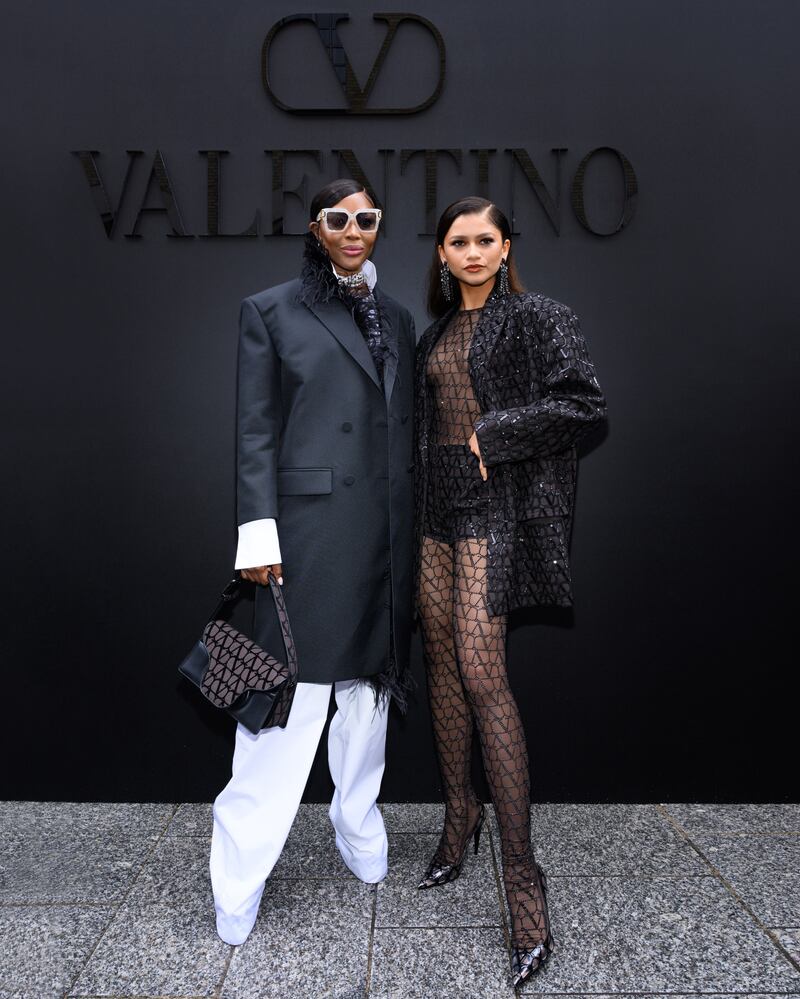 Naomi Campbell and Zendaya at the Valentino show. Photo: Valentino