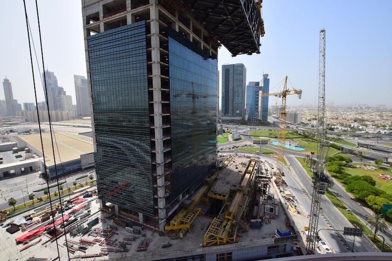 Part of The Link was lifted to begin connecting the two towers of One Zaabeel. Courtesy: Ithra Dubai
