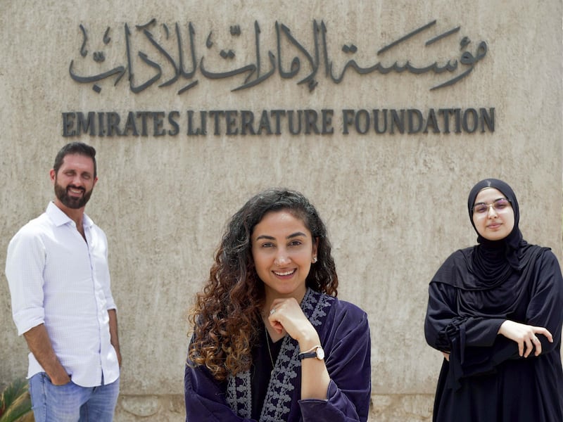 Ahlam Bolooki, centre, is the director of the Emirates Airline Festival of Literature and leader of the UAE Wikimedia User Group. Photo: Emirates Airline Festival of Literature