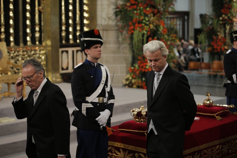 Mr Wilders attends the inauguration of King Willem Alexander of the Netherlands in Amsterdam in 2013. Getty Images
