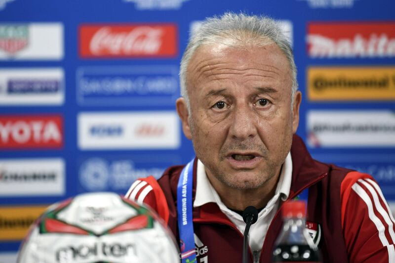 UAE national team's Italian coach Alberto Zaccheroni gives a press conference at Zayed Sports City stadium in Abu Dhabi on January 4, 2019, a day ahead of his team's opening match against Bahrain in the UAE 2019 Asian Cup.  / AFP / Khaled DESOUKI
