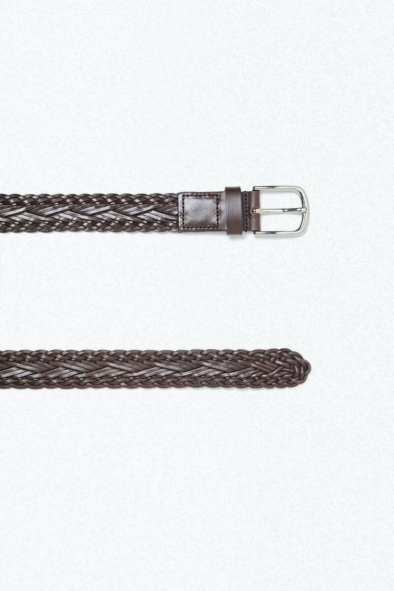 Basic braiding goes a long way, and this silver buckle has just the right shine. Wear it with blue suits or a shirt-and-chinos combination; Zara, Dh169