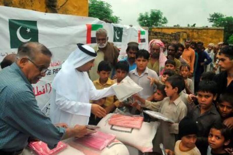 Red Crescent workers hand out clothes in Pakistan during Ramadan as part of its bid to clothe a million children. Thanks to a donation from Sheikh Mohammed bin Rashid, Vice President and Ruler of Dubai, the campaign was so successful, the charity will provide clothing for three million youngsters. Wam