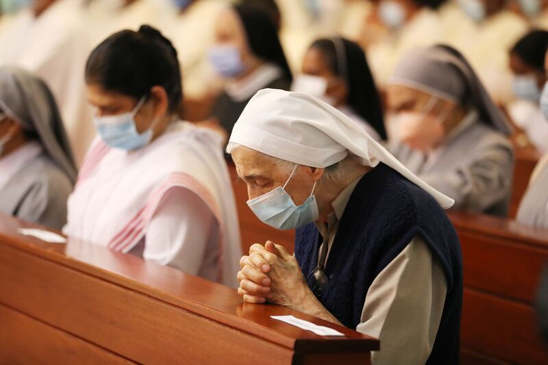 Worshippers at the ceremony at St Joseph's.