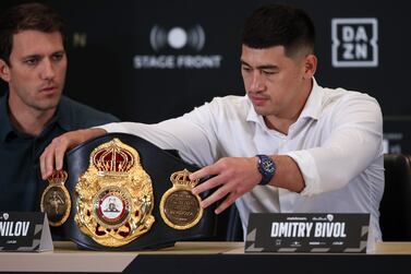 Undefeated light heavyweight champ Dmitry Bivol puts his title on the line against unbeaten Mexican, Gilberto "Zurdo" Ramirez at Etihad Arena on November 5. Victor Besa / The National