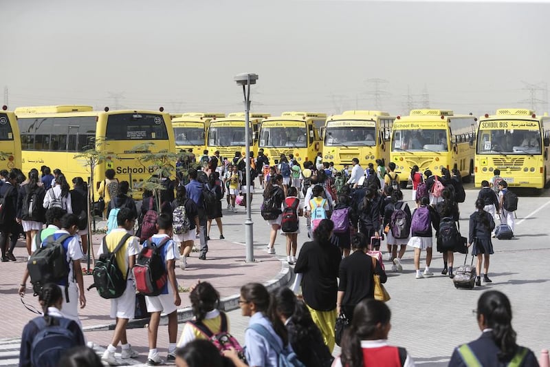 A circular was issued to all Dubai private schools directing that they open from 8.30am to 1.30pm. Sarah Dea / The National