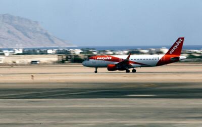 epa07940215 (FILE) - A British EasyJet plane takes off from Sharm el-Sheikh airport, Sharm el-Sheikh, Egypt, 06 November 2015 (reissued 22 October 2019). According to media reports on 22 October 2019, the UK ended a ban on flights to Sharm el-Sheikh in Egypt after nearly a four-year ban since November 2015 following bombing of a Russian jet.  EPA/KHALED ELFIQI *** Local Caption *** 52358448