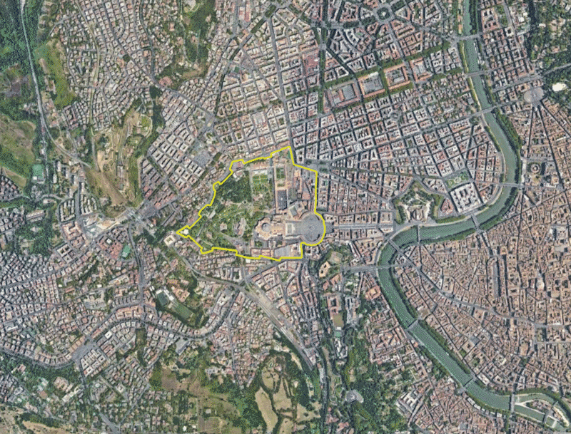 Vatican City, headquarters of the Roman Catholic Church is sited within Rome. It is the smallest state in the world by both population and area, spanning 0.42 sq km