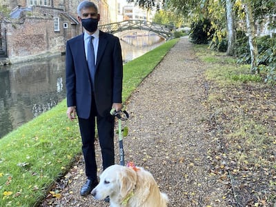 Since taking up the prestigious post, Mr El-Erian has been enjoying the simple pleasures of the university city with his beloved dog Bosa. Courtesy Queens' College