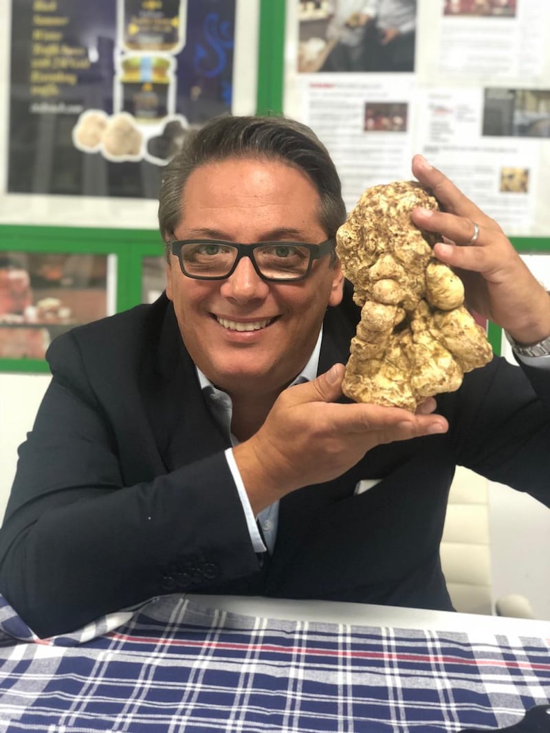 Massimo Vidoni brought over the largest white truffle to the UAE. Courtesy Roberto's 