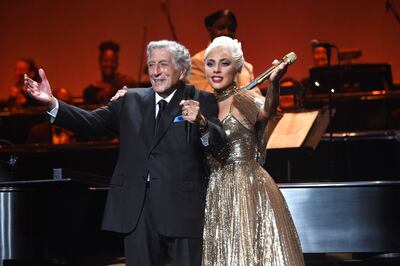 Tony Bennett and Lady Gaga perform live at Radio City Music Hall on August 5, 2021 in New York City. Getty Images for LN
