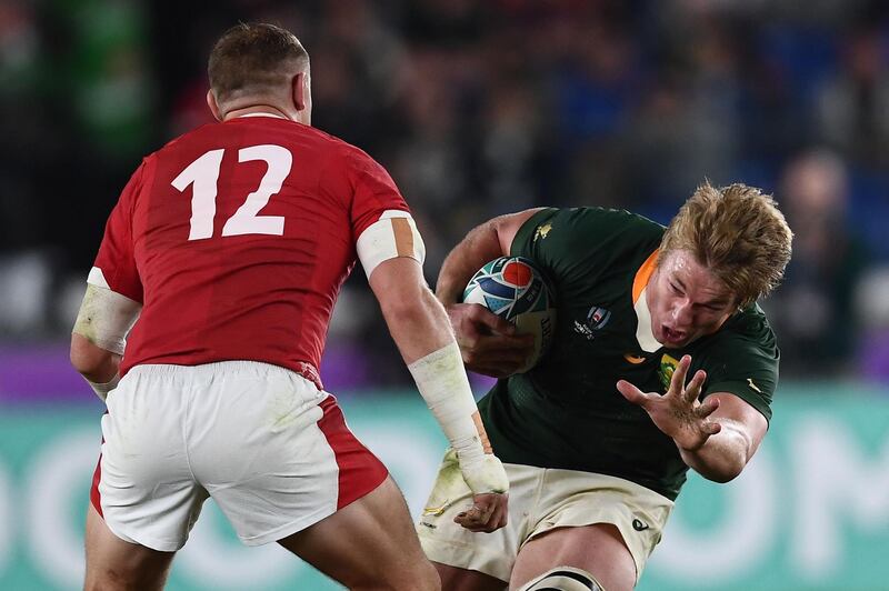 6. Pieter-Steph du Toit (South Africa).
There was so much competition for this place, with Ardie Savea, Michael Leitch and Tom Curry all excelling. Du Toit edges it, though, on account of the fact he is going home with the winners’ medal. AFP