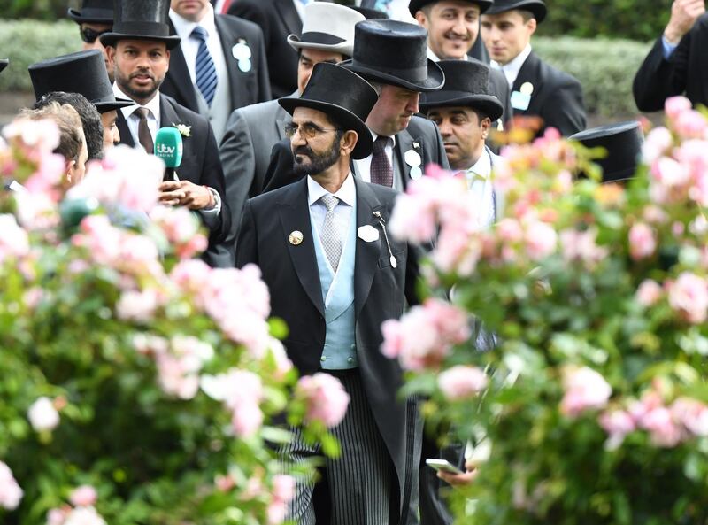 Sheikh Mohammed bin Rashid attends the final day of Royal Ascot in Ascot, Britain. EPA