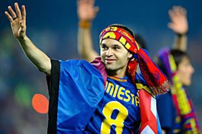 Andres Iniesta had a relapse on his thigh injury during Bareclona's Champions League victory.