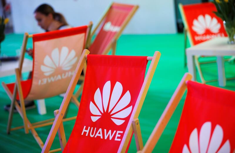 The Huawei logo is pictured on the company's stand during the 'Electronics Show - International Trade Fair for Consumer Electronics' at Ptak Warsaw Expo in Nadarzyn, Poland, May 10, 2019. Picture taken May 10, 2019. To match Special Report HUAWEI-POLAND/SPYING  REUTERS/Kacper Pempel