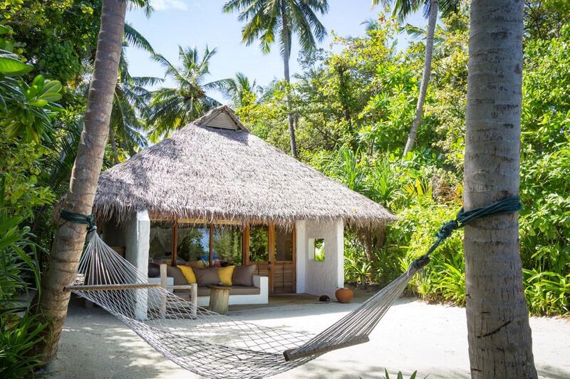 The perfect place for hanging around in paradise. Courtesy Soneva Fushi