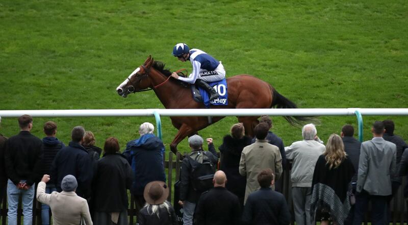 Feliciana De Vega ridden by Harry Bentley wins The Darley Stakes during day two of the Dubai Future Champions Festival at Newmarket Racecourse. Press Association