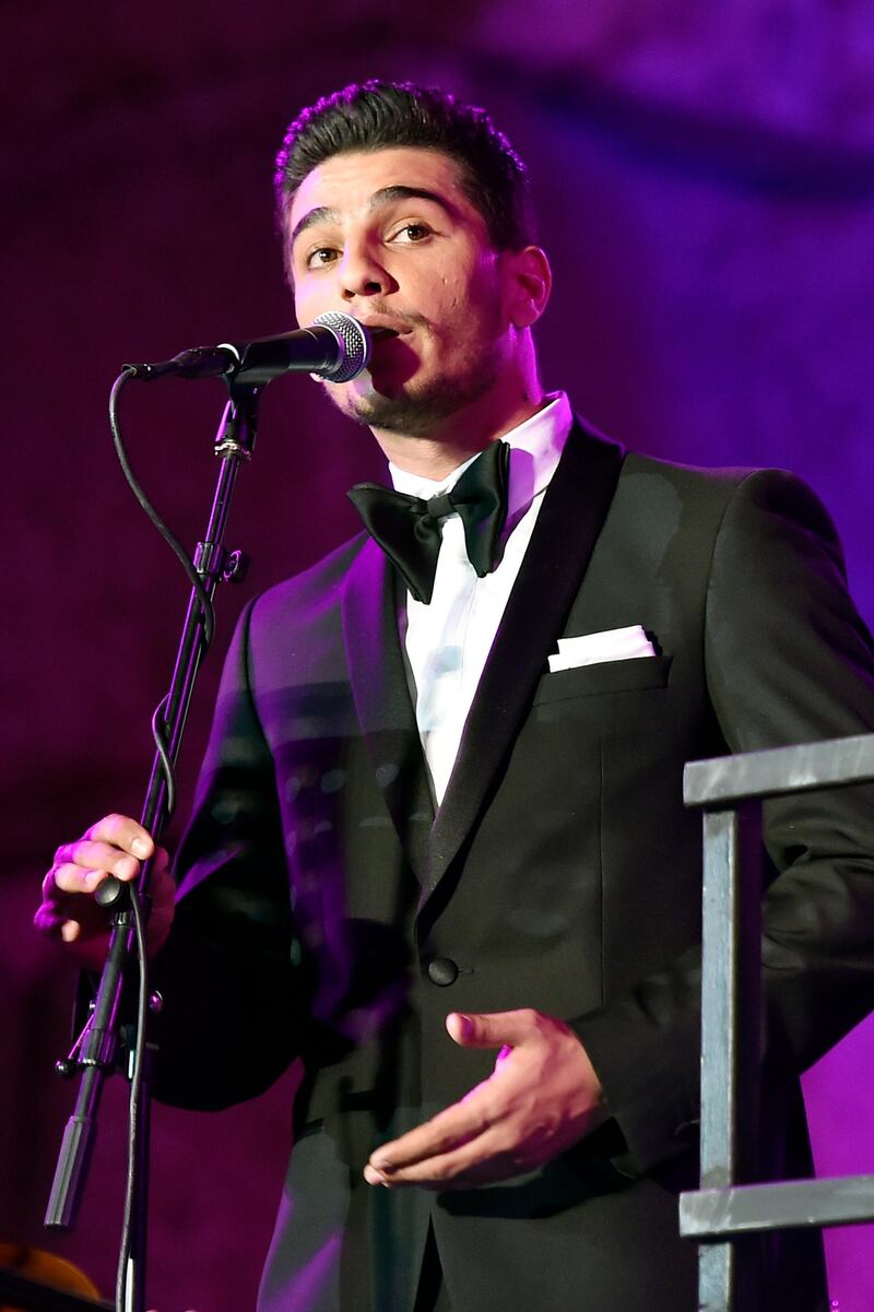 Palestinian singer Mohammed Assaf performs on stage during the annual Baalbeck International Festival (BIF) in Baalbeck, Beqaa Valley, Lebanon, 20 July 2019. The festival runs from 05 July to 03 August 2019.  Photo: EPA