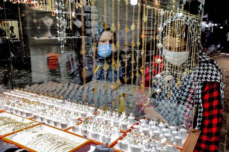 Customers view items in a jewellery shop at Tehran's Grand Bazaar. All photos: AFP