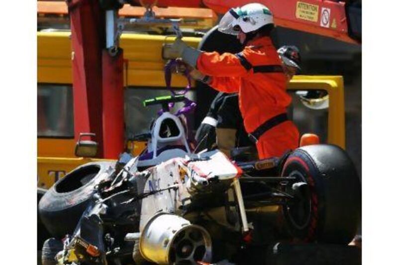 Sergio Perez survived his Monaco crash thanks to his car taking all of the damage.