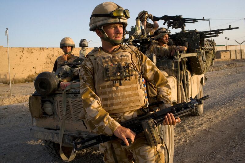 British soldiers of the Inkerman Company, 1st Battalion Grenadier Guards Regiment, in Helmand Province, Afghanistan, in 2007. Getty Images