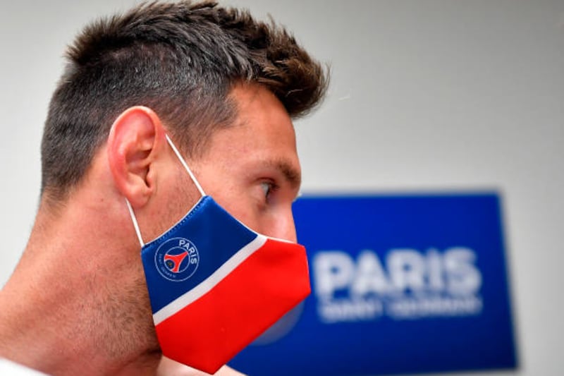 Lionel Messi arrives for his medical tests ahead of signing for Paris Saint-Germain.