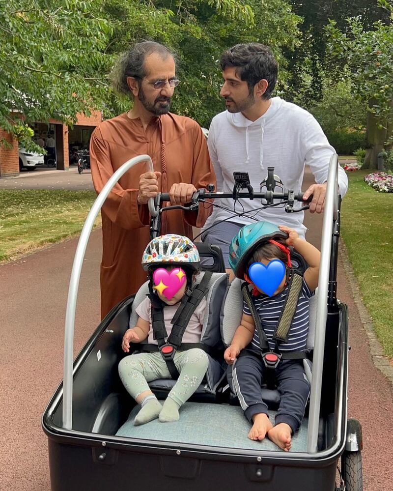 Sheikh Mohammed joined his son Sheikh Hamdan and his grandchildren on holiday this summer.