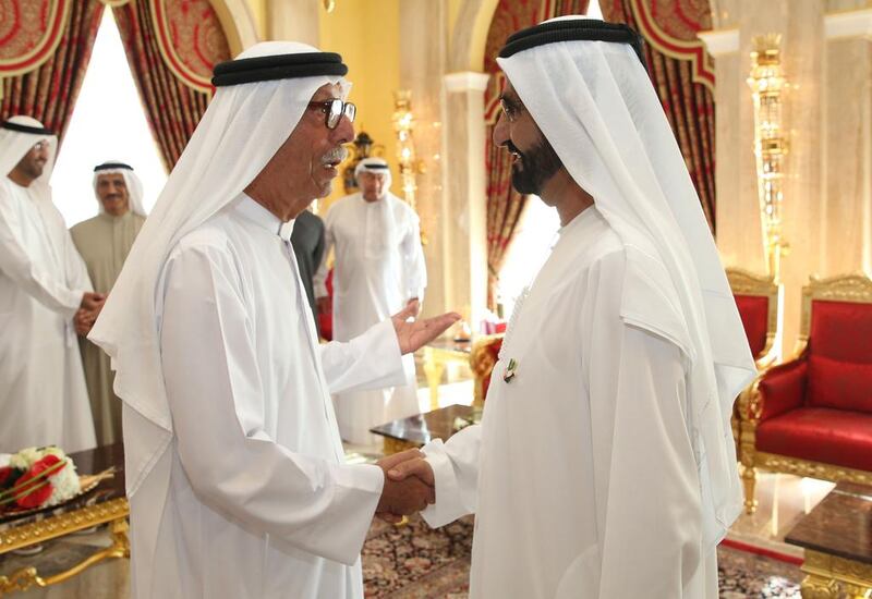 Sheikh Mohammed bin Rashid receives well-wishers on Monday at his palace in Zabeel on the 10th anniversary of his accession as the Ruler of Dubai. Wam