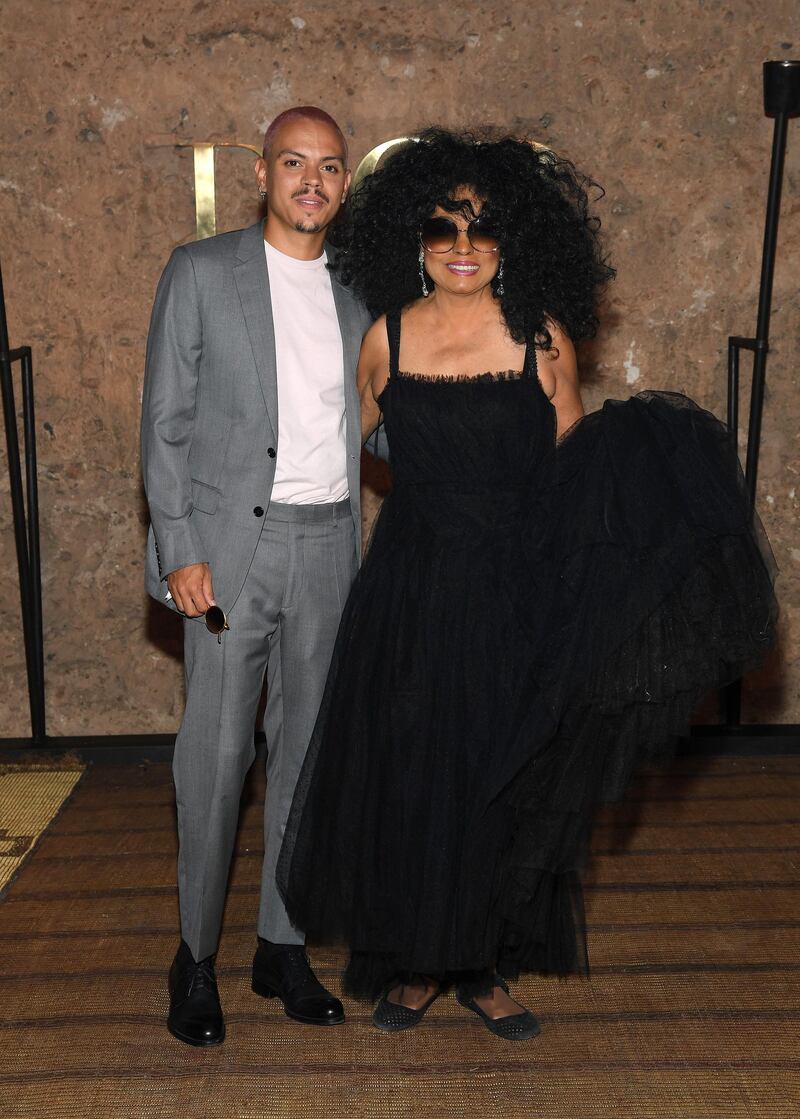 Actor Evan Ross and singer Diana Ross attend the Christian Dior Cruise 2020 show in Marrakech. Getty Images