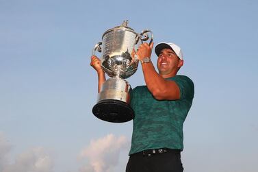 Brooks Koepka won the PGA Championship last year with a score of -16 at Bellerive Country Club in August. Jamie Squire / AFP