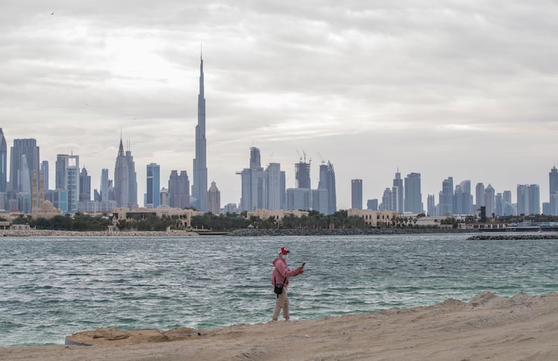 Showers in Jumeirah, Dubai, made a day at the beach unappetising. Ruel Pableo for The National