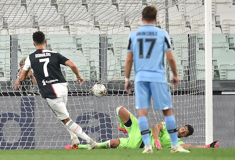 Cristiano Ronaldo scores to make it 2-0. EPA