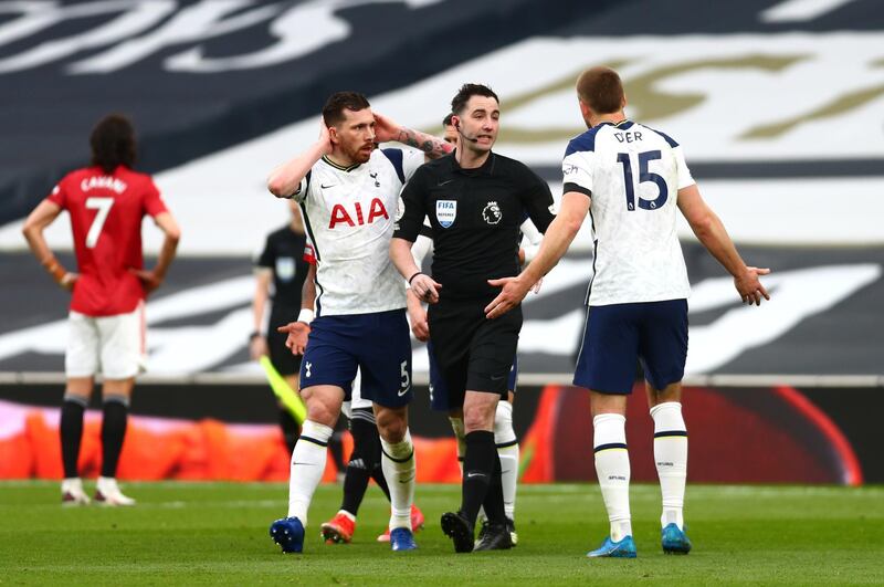 Pierre-Emile Hojbjerg – 6. Marshalled the back line well during the first half but as United swarmed forward after the break, his influence waned. Getty Images