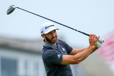 Jun 15, 2018; Southampton, NY, USA; Dustin Johnson tees off the fourteenth hole during the second round of the U.S. Open golf tournament at Shinnecock Hills GC - Shinnecock Hills Golf C. Mandatory Credit: Brad Penner-USA TODAY Sports