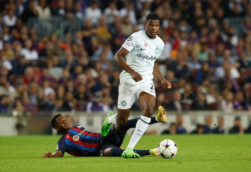 Denzel Dumfries – 4. Made a great burst forward to get a chance on goal but smashed the ball straight at Ter Stegen. Completely lost Dembele for the opener. Couldn’t find Martinez with his cross after doing well to get forward, then got behind Pique but tried to cut the ball back instead of shooting and saw it cut out. Reuters