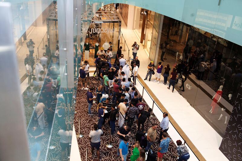 23.09.17. iPhone 8 launch in Dubai Mall Saturday morning. People has waited in line since early morning and others has pre ordered a phone online. 

Anna Nielsen For The National.