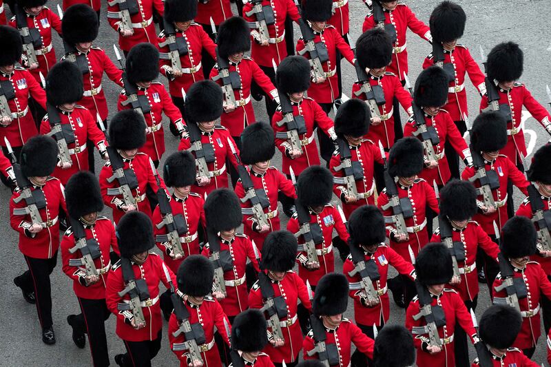 Coldstream Guards march in London. Reuters