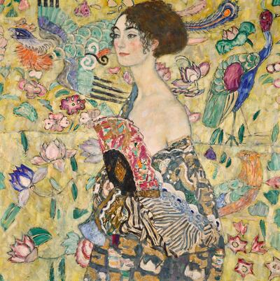 Lady with the Fan was the last portrait Klimt completed before his death in 1918. Photo: Sotheby's