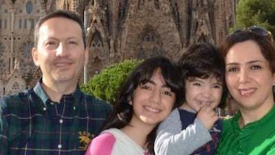 Ahmadreza Djalali and family. Picture via Amnesty International