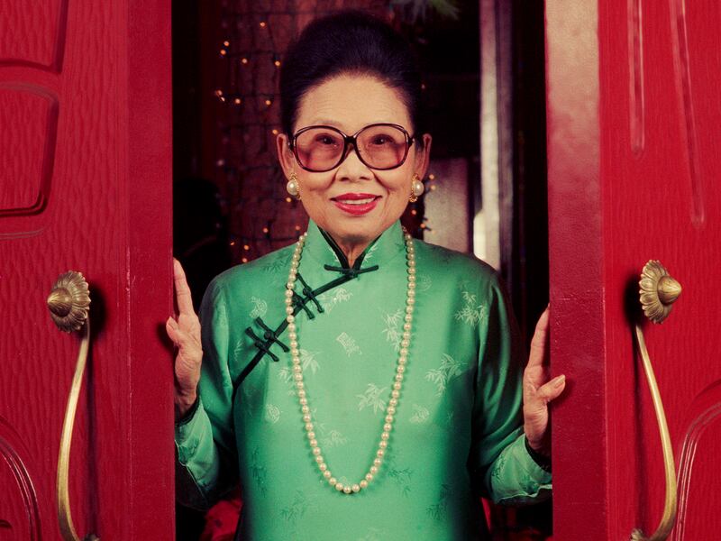 Sylvia Wu, aka Madame Wu, owner of famed restaurant, pictured on December 5, 1997 in Los Angeles, California. Getty Images