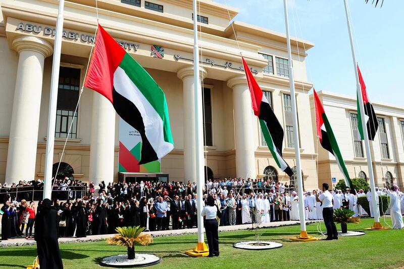 Abu Dhabi University celebrates Flag Day. Courtesy Abu Dhabi University