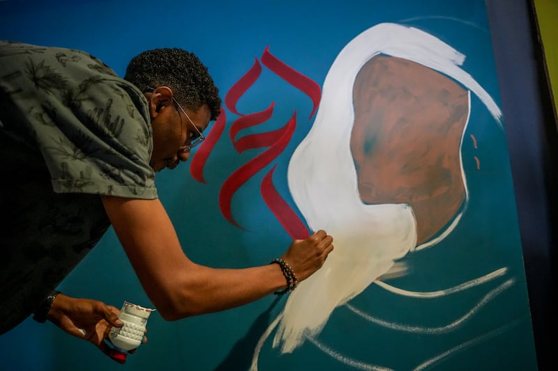 Artists created murals on site to draw attention to injustices unfolding in the Middle East and the wider diaspora 