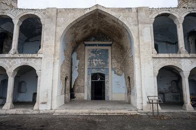 Entrance to mosque in Agdam. Finbar Anderson/ The National