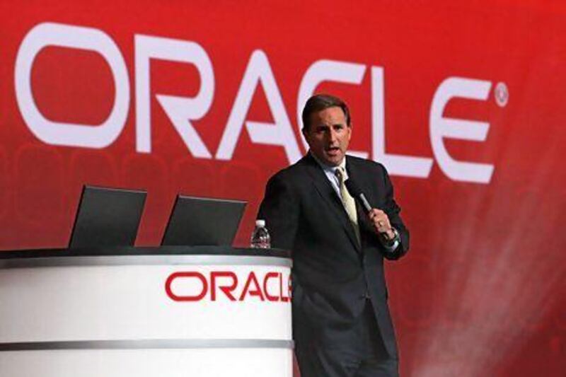 Mark Hurd, the global president of Oracle, says his company has taken a very aggressive approach to the cloud computing. Justin Sullivan / Getty Images / AFP