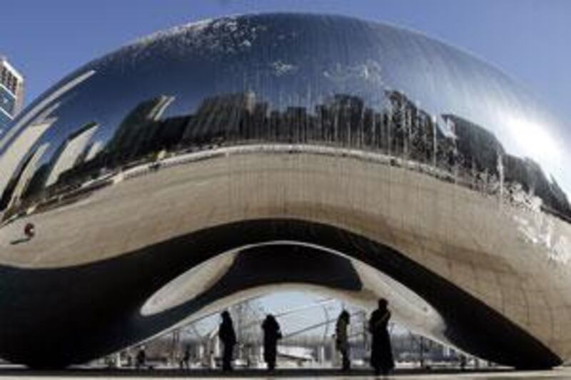 The 110-tonne Cloud Gate, also known as the Bean, in Chicago's Millennium Park.