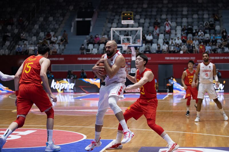 Elie Chamoun of Lebanon controls the ball during the Fiba Asia Cup quarter-final. Getty