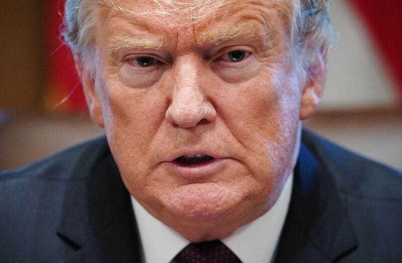 (FILES) In this file photo taken on January 23, 2019 US President Donald Trump speaks during a roundtable meeting with conservative leaders at the White House to discuss the security and humanitarian crisis at the southern border.                           Two years into President Donald Trump's administration, a majority of Americans have lost confidence in the brash real estate magnate's performance on everything from the economy to foreign policy, a poll showed on January 28, 2019. The ABC News/Washington Post poll was published after Trump suffered a major setback in his signature push for more wall along the US-Mexican border. 
 / AFP / MANDEL NGAN
