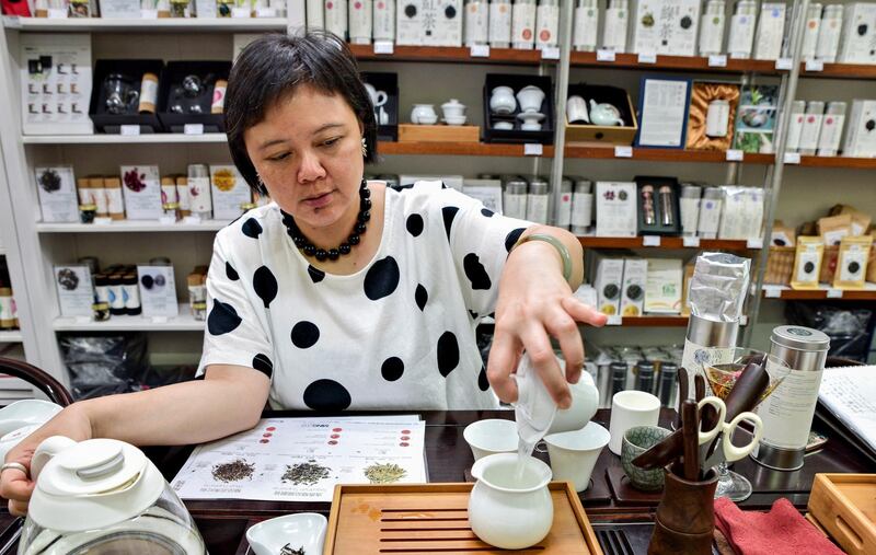 Vivian Mak at her Hong Kong teahouse, MingCha. Courtesy Ronan O’Connell