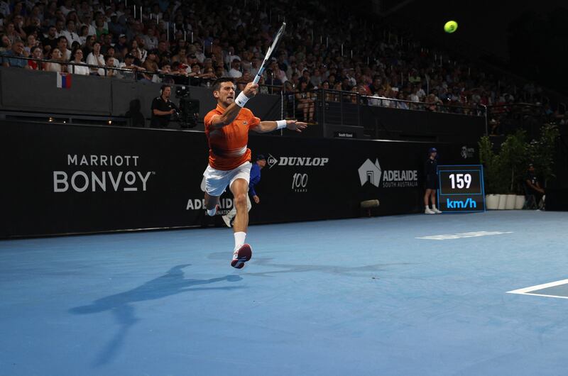Novak Djokovic in action during the Adelaide International final. Reuters