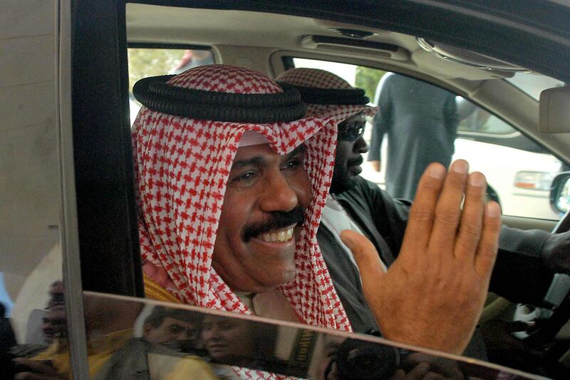 Crown Prince Sheikh Nawaf leaves after taking the oath at the National Assembly in Kuwait City on February 20, 2006. AFP